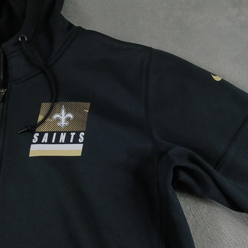 New Orleans Saints Jacket Mens Large Black Onfield Nike Dri Fit‎ NFL Football
